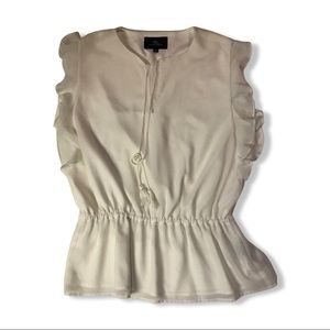 No sleeve white Dress blouse